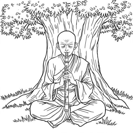 Piccolo Meditando (Desenho para Colorir)