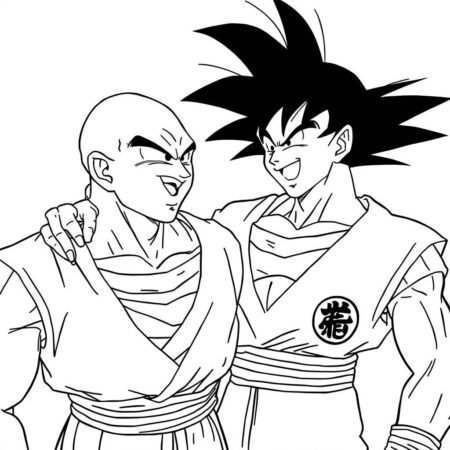 Piccolo e Goku Amizade (Desenho para Colorir)