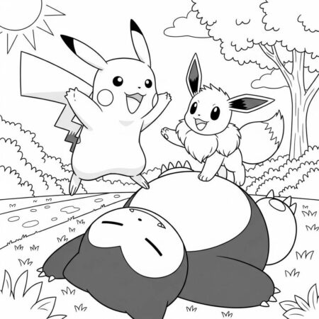 Pikachu e Amigos (Desenho para Colorir)