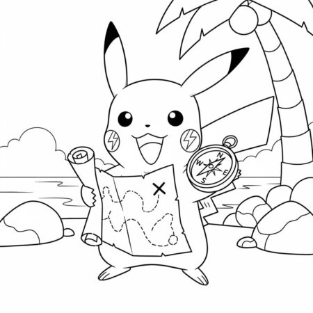 Pikachu e a Aventura (Desenho para Colorir)
