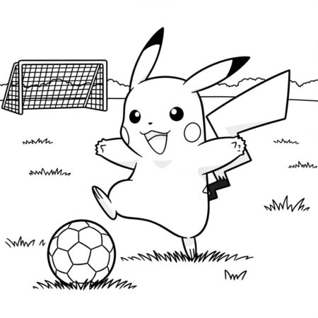 Pikachu e o Esporte (Desenho para Colorir)