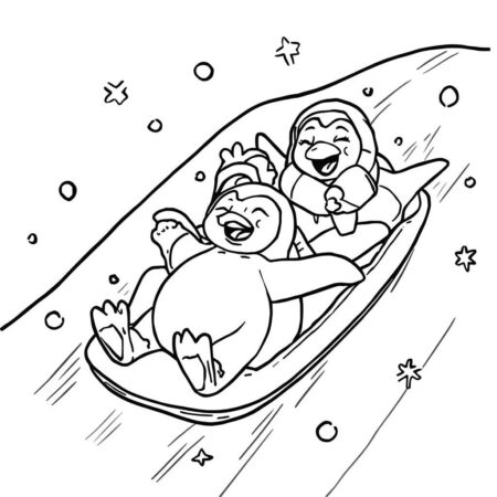 Pinguim com Amigos (Desenho para Colorir)