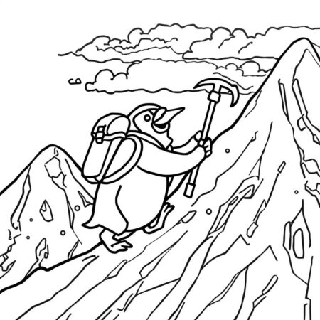 Pinguim na Aventura (Desenho para Colorir)