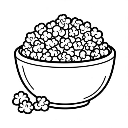 Pipoca Crocante Simples (Desenho para Colorir)