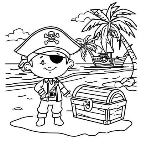 Pirata aventureiro Para Meninos (Desenho para Colorir)