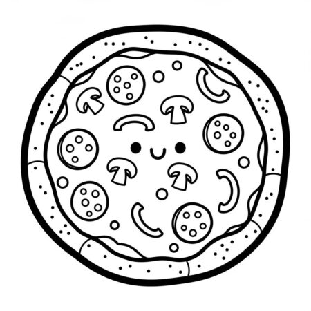 Pizza Deliciosa Simples (Desenho para Colorir)