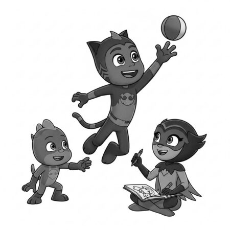 Pj Masks Amizade e Diversao (Desenho para Colorir)