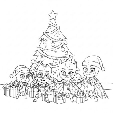 Pj Masks Aventura de Natal (Desenho para Colorir)