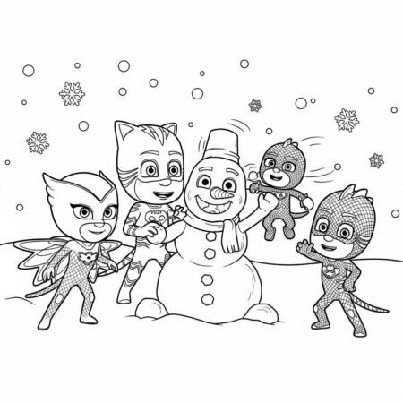 Pj Masks Aventura na Neve (Desenho para Colorir)