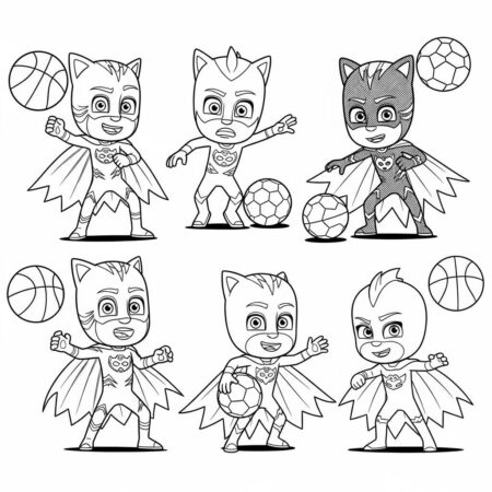 Pj Masks Dia de Esportes (Desenho para Colorir)
