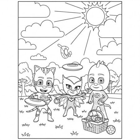 Pj Masks Dia de Sol (Desenho para Colorir)