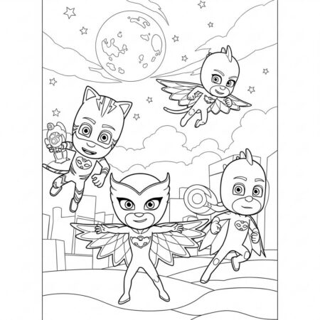 Pj Masks Noturnos em Missao (Desenho para Colorir)