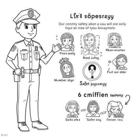 Policial e Cidadania (Desenho para Colorir)