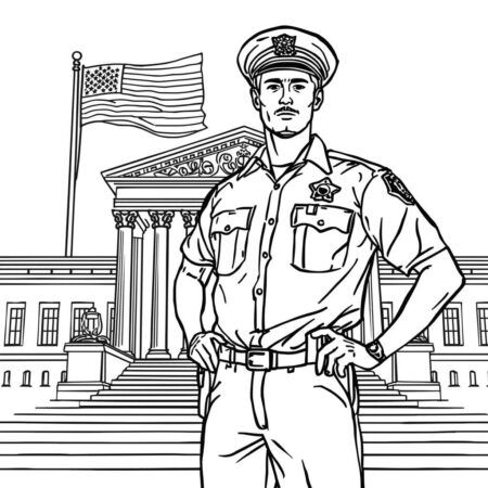 Policial e Justica (Desenho para Colorir)