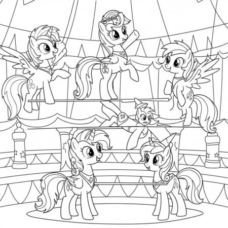 Poneis e Circo (Desenho para Colorir)