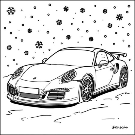 Porshe e Inverno (Desenho para Colorir)