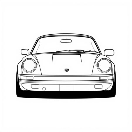 Porshe em Estilo Minimalista (Desenho para Colorir)