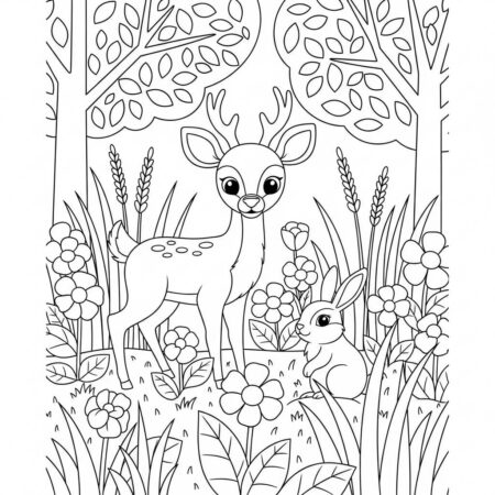 Primavera Animais Selvagens (Desenho para Colorir)