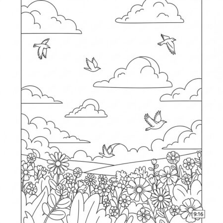 Primavera Ceu Limpo (Desenho para Colorir)