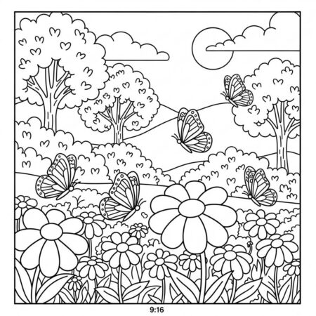 Primavera Cores da Natureza (Desenho para Colorir)