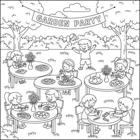 Primavera Festa do Jardim (Desenho para Colorir)