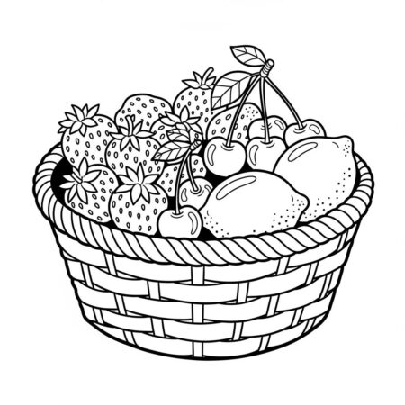 Primavera Frutas Frescas (Desenho para Colorir)