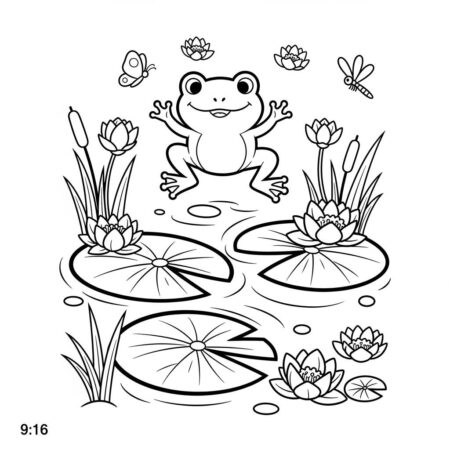 Primavera Sapo Saltitante (Desenho para Colorir)