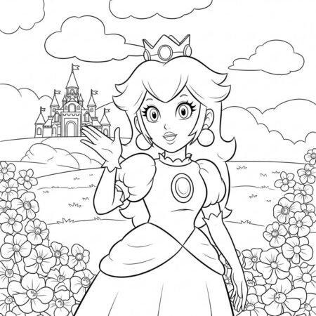 Princesa Peach (Desenho para Colorir)