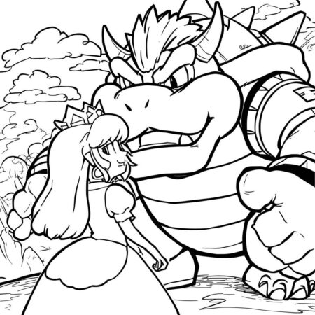 Princesa Peach e Bowser (Desenho para Colorir)