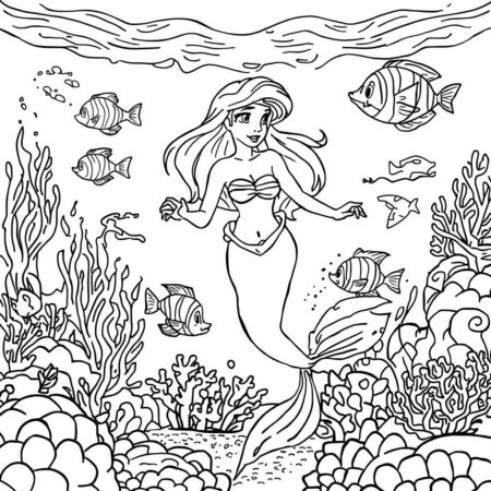 Princesas da Disney Aventura Marinha (Desenho para Colorir)