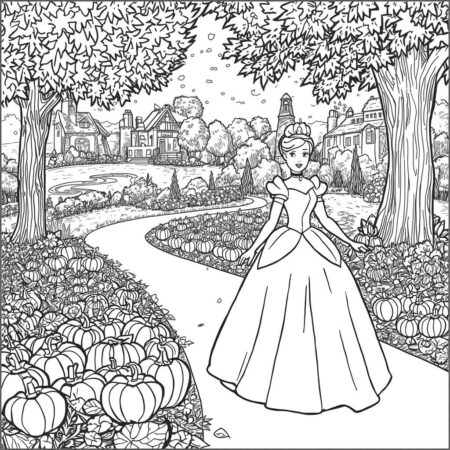 Princesas da Disney Cores do Outono (Desenho para Colorir)