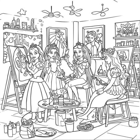 Princesas da Disney Criatividade (Desenho para Colorir)