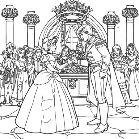 Princesas da Disney Encontro (Desenho para Colorir)