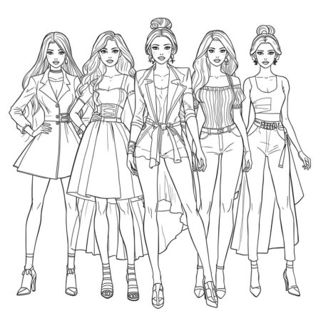 Princesas da Disney Estilo (Desenho para Colorir)