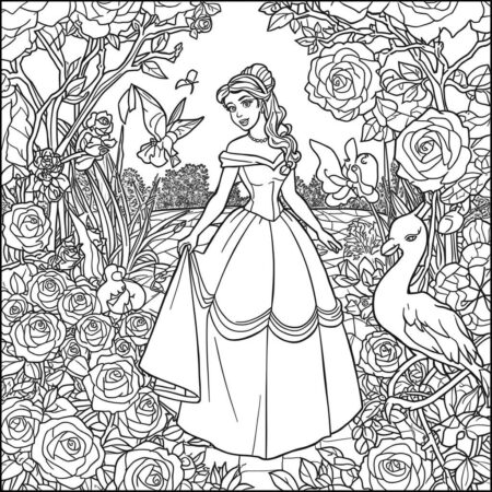 Princesas da Disney Natureza (Desenho para Colorir)