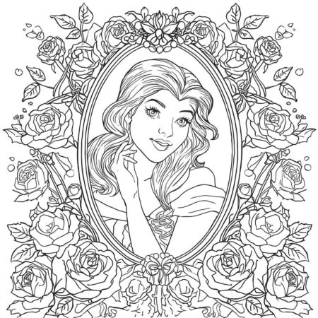 Princesas da Disney Reflexao (Desenho para Colorir)