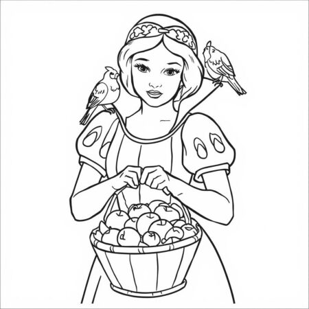 Princesas da Disney Simples (Desenho para Colorir)