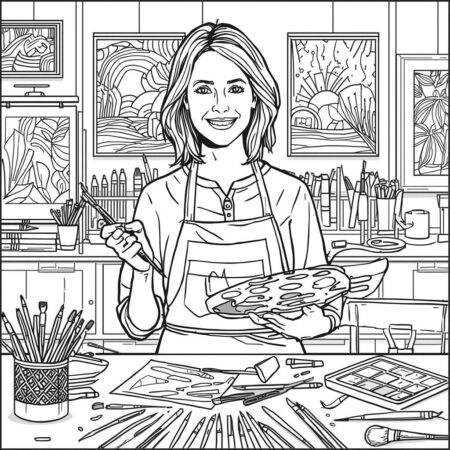 Professor de Arte (Desenho para Colorir)