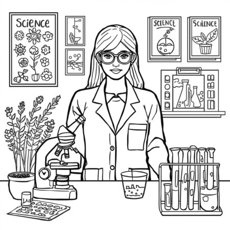 Professor de Ciencias (Desenho para Colorir)