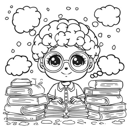 Professor de Filosofia Kawaii (Desenho para Colorir)