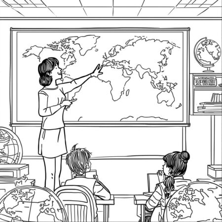 Professor de Geografia (Desenho para Colorir)