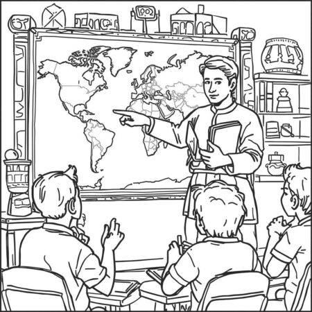 Professor de Historia (Desenho para Colorir)