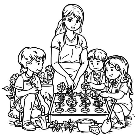 Professor de Jardinagem (Desenho para Colorir)