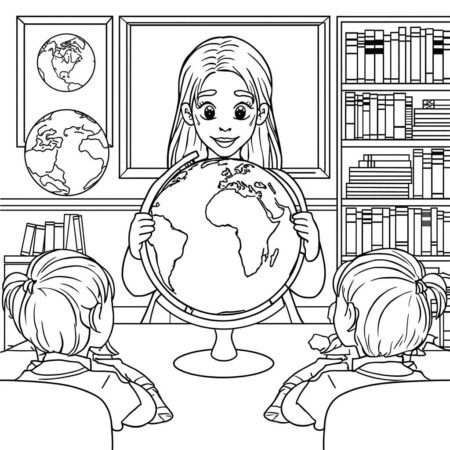 Professor de Linguas (Desenho para Colorir)