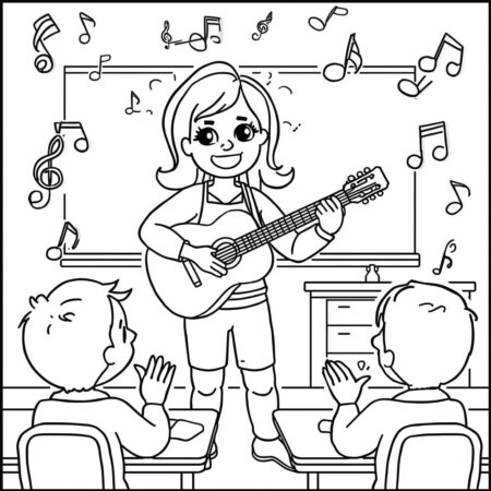 Professor de Musica (Desenho para Colorir)