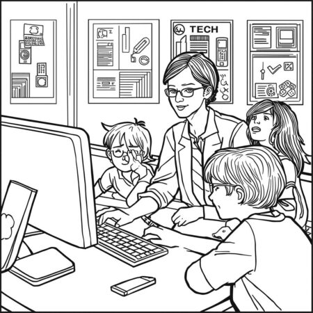Professor de Tecnologia (Desenho para Colorir)
