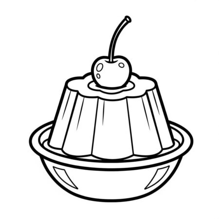 Pudim de Leite Simples (Desenho para Colorir)