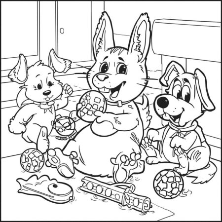 Pusheen com Amigos (Desenho para Colorir)