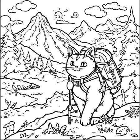 Pusheen e a Natureza (Desenho para Colorir)