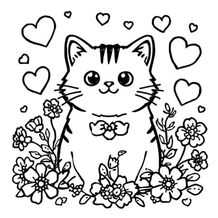 Pusheen e o Dia dos Namorados (Desenho para Colorir)